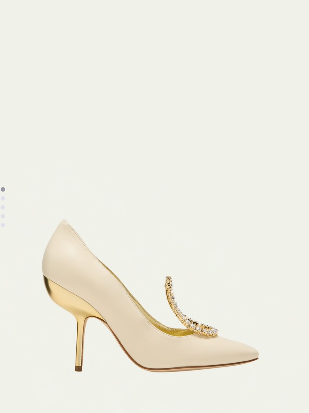 Manolo Blahnik Nazma Leather Crystal Ornament Pumps 40.5